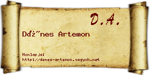 Dénes Artemon névjegykártya